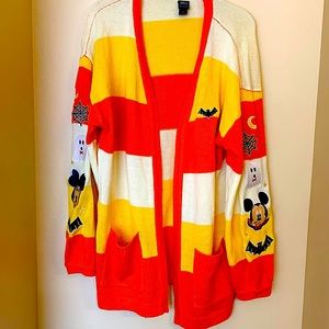Disney Mickey Mouse Halloween Candy Corn Cardigan